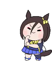Chibi horse girl thinking