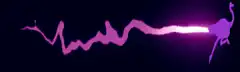 purple laser beam from ostrich