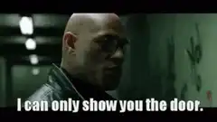 Morpheus shows Neo the door