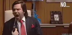 Matt Berry yawning then giving the finger