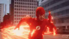 The Flash running with lightning