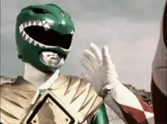 Green Ranger slaps White Ranger