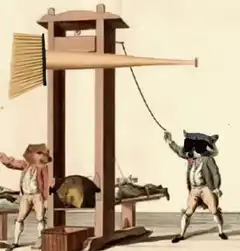 Raccoon guillotine broom