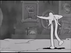 Ghost scared by skeleton