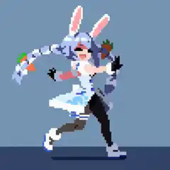 pixel art bunny girl dancing