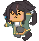 pixel art girl shrugging