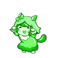 Green slime girl crying