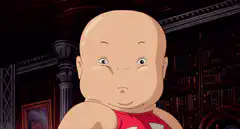 No-Face transforms into a pig in Spirited Away