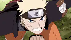 Naruto kicks Sasuke