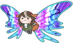 Chibi character with glowing butterfly wings
