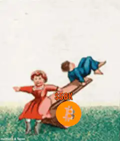 Girl and Bitcoin on a Seesaw