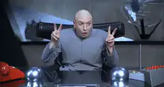 Dr. Evil making double peace signs