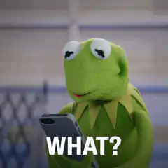 Kermit the Frog looking at phone WHAT