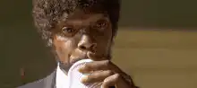 Samuel L. Jackson sipping coffee