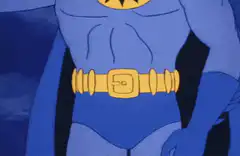 Batman takes off in a cloud of smoke