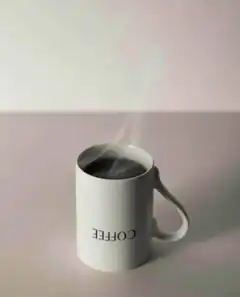 steaming coffee mug