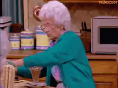 Grandma hits herself with a phone