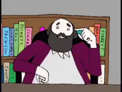 Professor thinking with hand on head