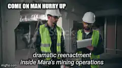 Construction workers waiting for block to be done