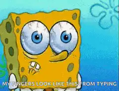 SpongeBob typing fingers