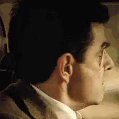 Mr Bean with toothpicks in his eyes