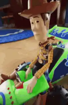 Woody and Buzz in a toy room