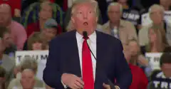 Donald Trump speaking at a rally