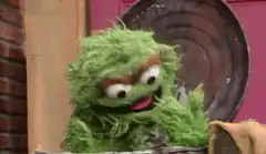 Oscar the Grouch looking angry
