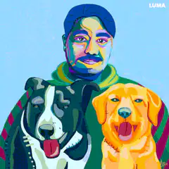 Tupac with two dogs