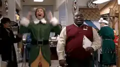 Buddy the Elf screaming in a toy store