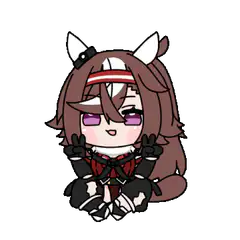 Chibi horse girl waving