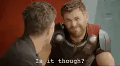 Chris Hemsworth as Thor smirking