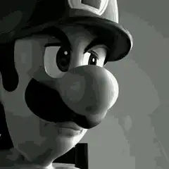 Black and white Mario and Luigi close-ups