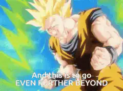Goku screaming power up