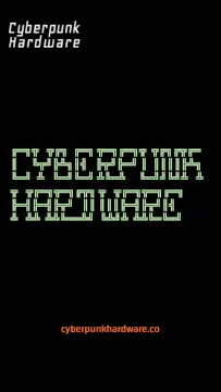 Cyberpunk Hardware promotional text animation