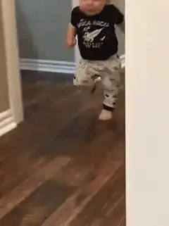 Toddler dancing in pajamas