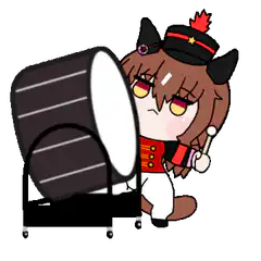 chibi horse girl drumming