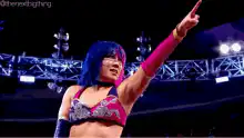 Wrestler pointing finger up