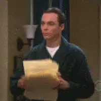 Sheldon throws papers in the air