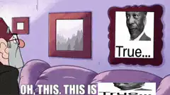 Grandpa Simpson points at True