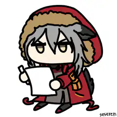 chibi character reading paper