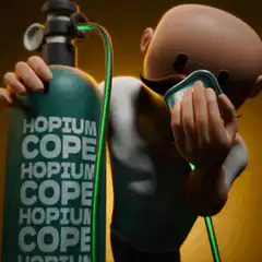 Hopiium Cope gas mask man
