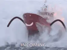 ship with arms incoming