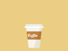 Coffee cup with spilling liquid