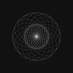 white dots forming mandala patterns