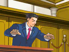 Phoenix Wright points and says Projection