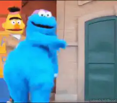 Cookie Monster and Bert dancing