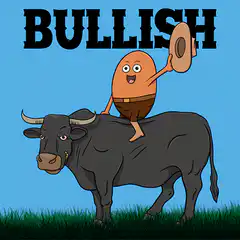 Bullish egg riding a bull