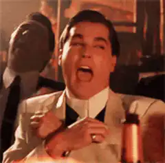 Ray Liotta laughing hysterically