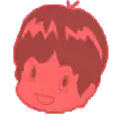 Red and purple pixel art head